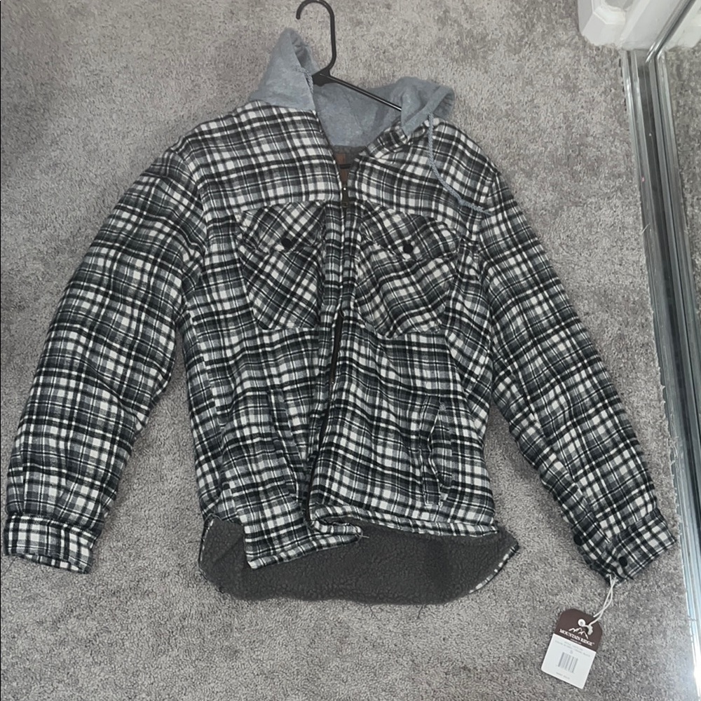 Plaid Jacket with Hood